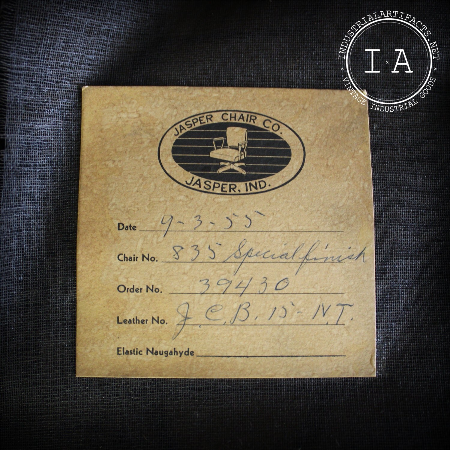 Vintage Industrial Jasper Chair Company Green Leather and Wood