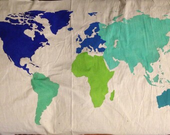 World Map Wall Tapestry in Multi-Color ....Customizable....