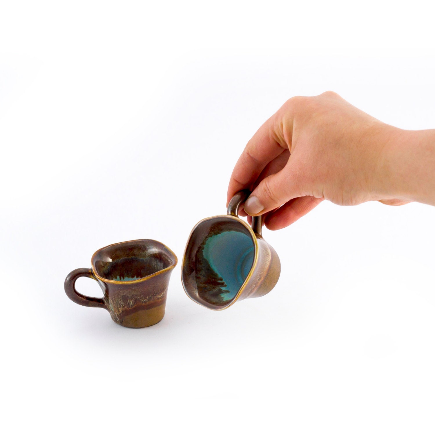 Espresso cup set coffee ceramic stoneware pottery unique