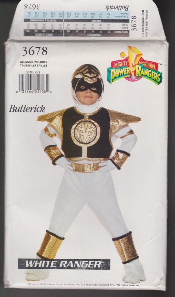 Mighty Morphin Power Rangers Halloween Costume Sewing Pattern