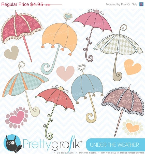40% OFF SALE Umbrella clipart commercial use, vector graphics, digital clip art, digital images - CL327 Il_570xn