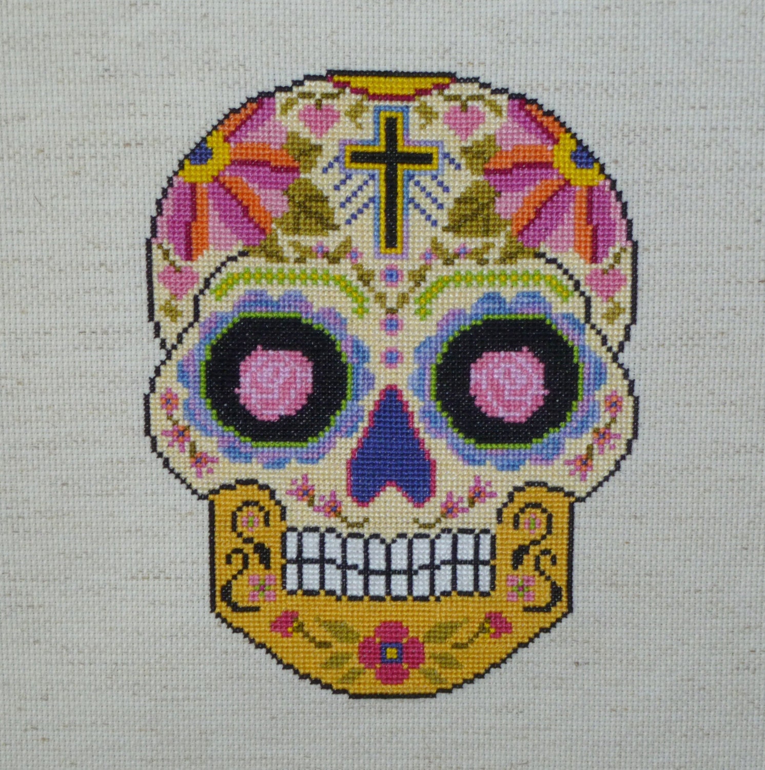 ALL SOULS Sugar Skull Cross Stitch Pattern