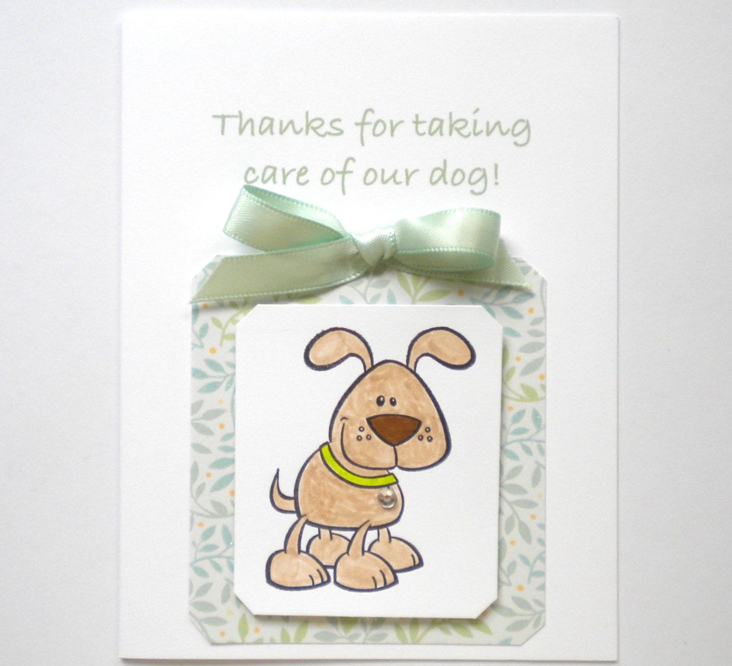 Thank You Card DOG SITTER Pet Sitter Doggy by CustomCardsByBonnie