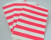 Red Stripe Candy Bag--(12) RED Stripe Favor Bags (5x7): Valentine's Day bag, boutique or bakery bag, Candy Bag, DIY Wedding Favors Il_170x135