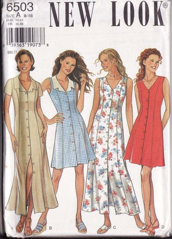 WOMENS SEWING PATTERN, New Look 6503, Summer dress pattern, sleeveless ...