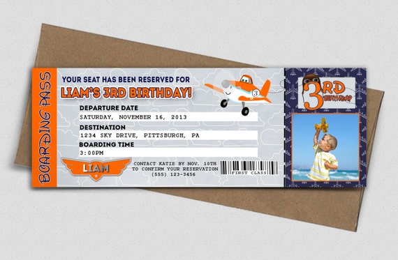 Airplane Ticket Birthday Invitation 6