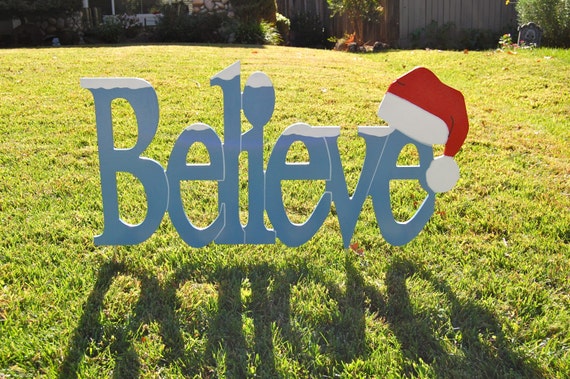 Items similar to Believe in Santa Outdoor Christmas Holiday Yard Art