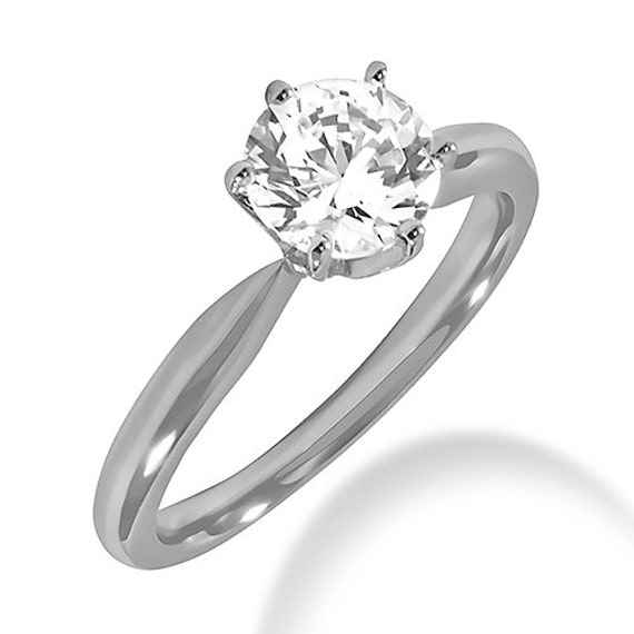 Prong Solitaire Engagement Ring Tapered Setting 0.5ct - 5ct 14k ...