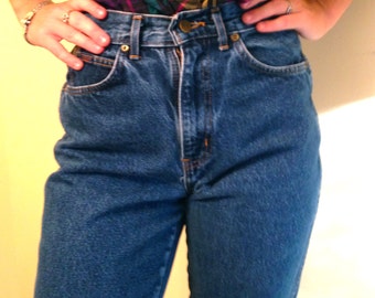 80s High Waist Chic Jeans / Tapered Leg / Short / Petite / Size 6 ...