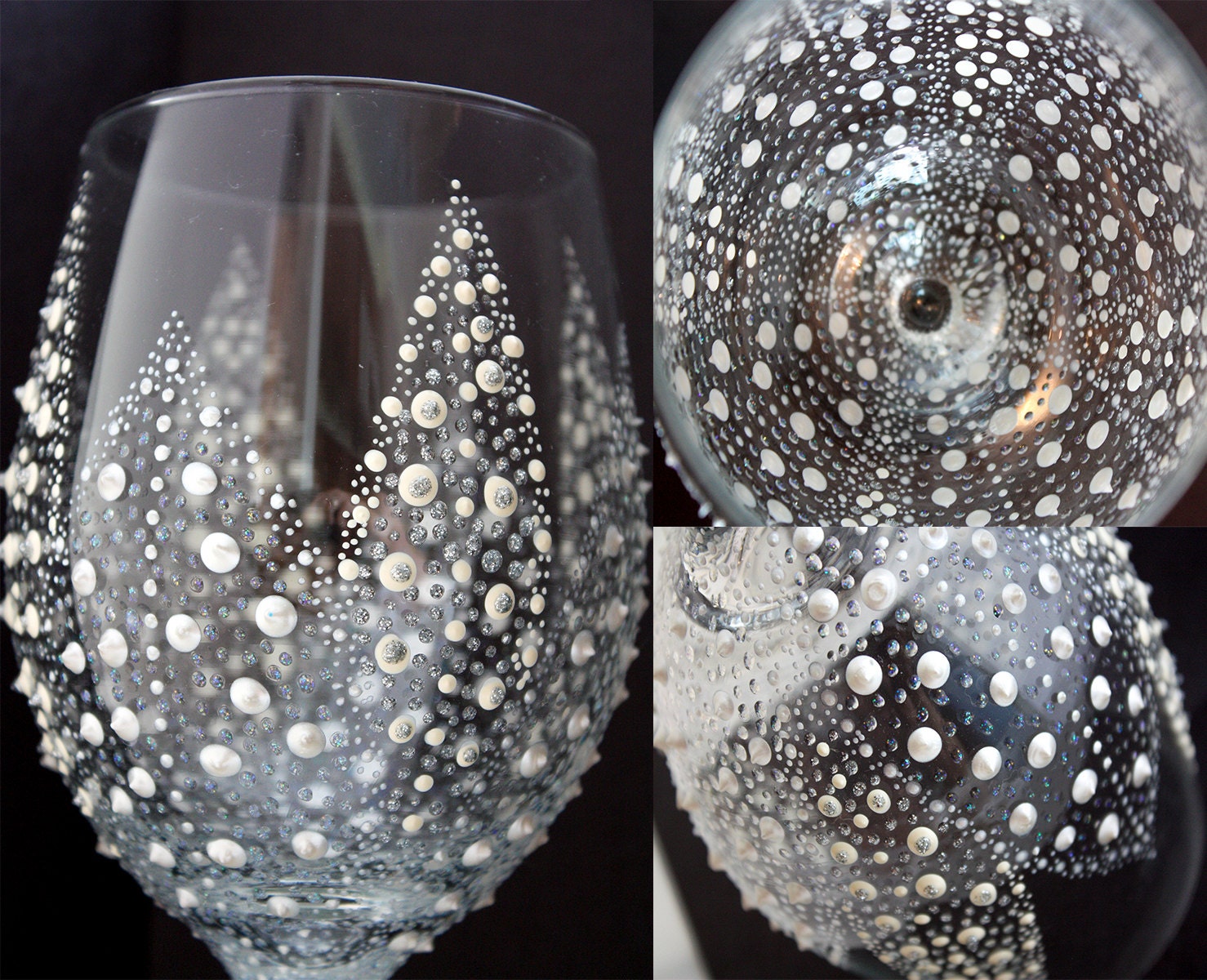 Hand Painted Wine Glasses Bridal Shower by SteeleMagnoliaDesign