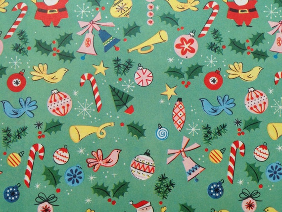 Vintage Christmas Wrapping Paper Mini by TheGOOSEandTheHOUND