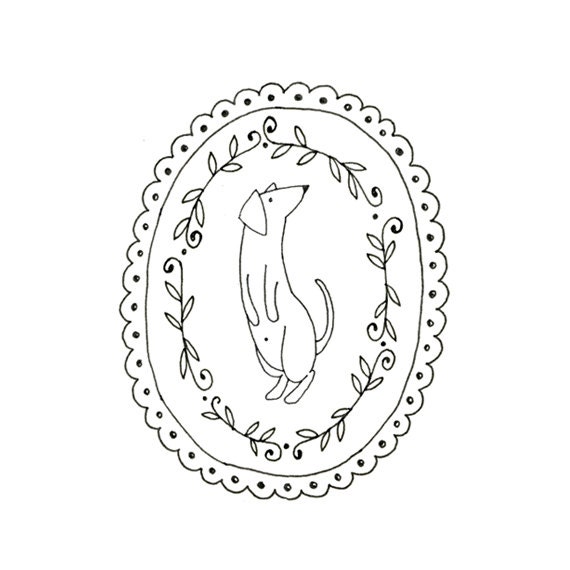 Hand Embroidery Dachshund Dog Wiener Dog Pattern Printable Sausage Animal Digital Downloadable