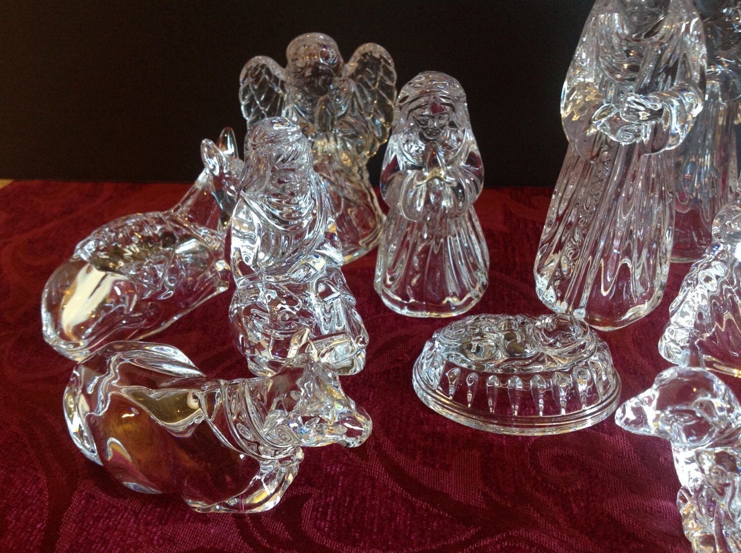 Vintage Princess House 13 Piece Crystal Nativity Set