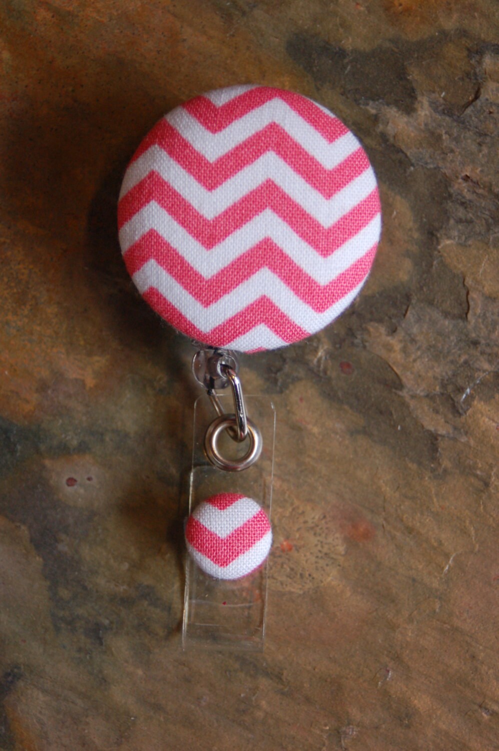 Trendy Retractable Badge holderId Badge coral chevron cotton
