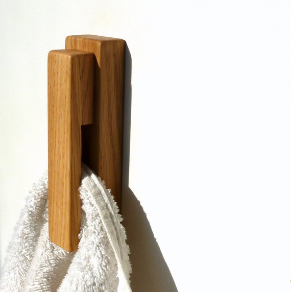Items similar to Wood towel rack, oak towel holder, amish style towel