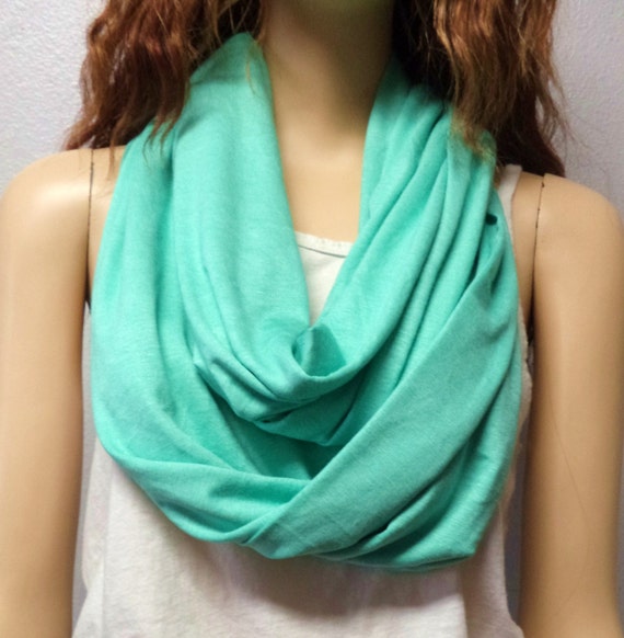 Fabulous Seafoam/Minty Green Infinity Scarf SUPER Soft Knit