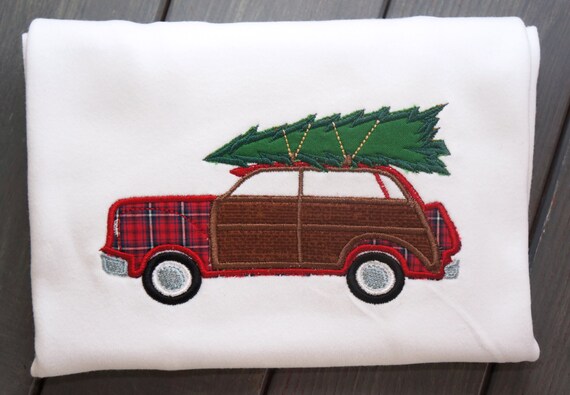 Woody Car With A Tree Embroidery Design Woody Car With A Tree Embroidery Design
