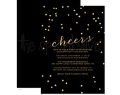 Gold Confetti & Cheers Holiday Party Invitation - DIY Printable or Printed Invitation Options Il_170x135