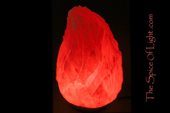 smoldering hot Ball of Fire red Himalayan salt lamp