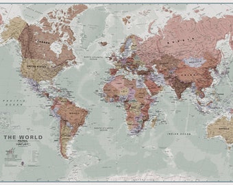 World Pacific Centered Wall Map Fully by MapsInternationalUSA