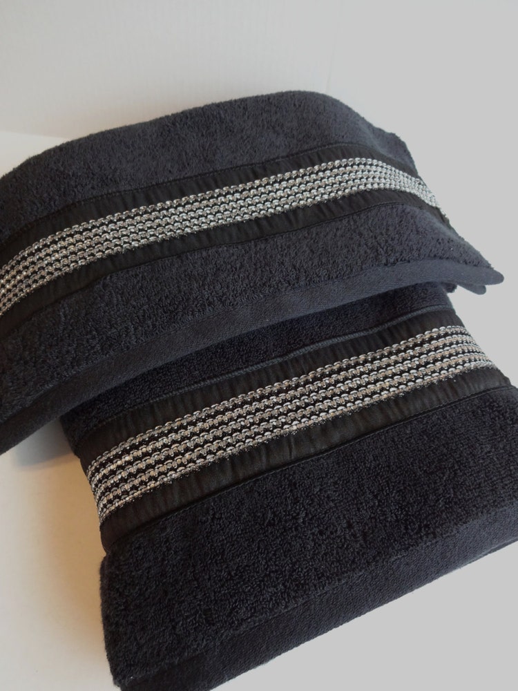 Pick Your Size Bling Towels Black towels bling by AugustAve