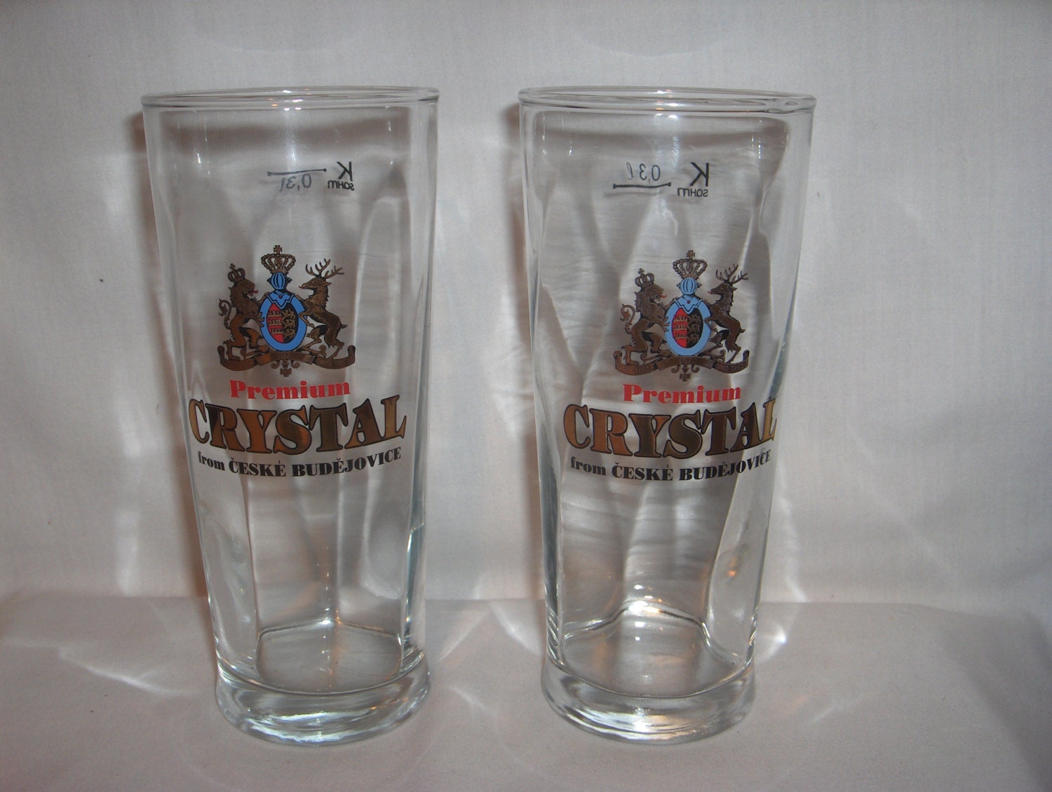 Premium CRYSTAL Beer Glasses CZECH Pllsner Ceske Barware
