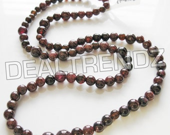 SRI LANKA GARNET ∥ 18" strand −−− 4mm ~ 6mm ∥ round drilled natural gemstone spacer beads jewelry supplies