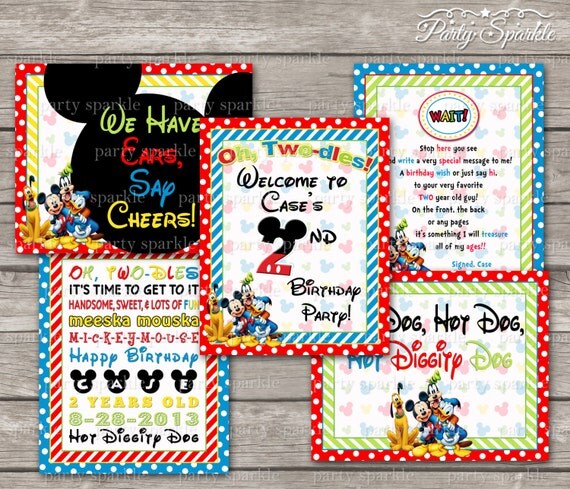 Printable Personalized Mickey Mouse Clubhouse Sign Set 8.5