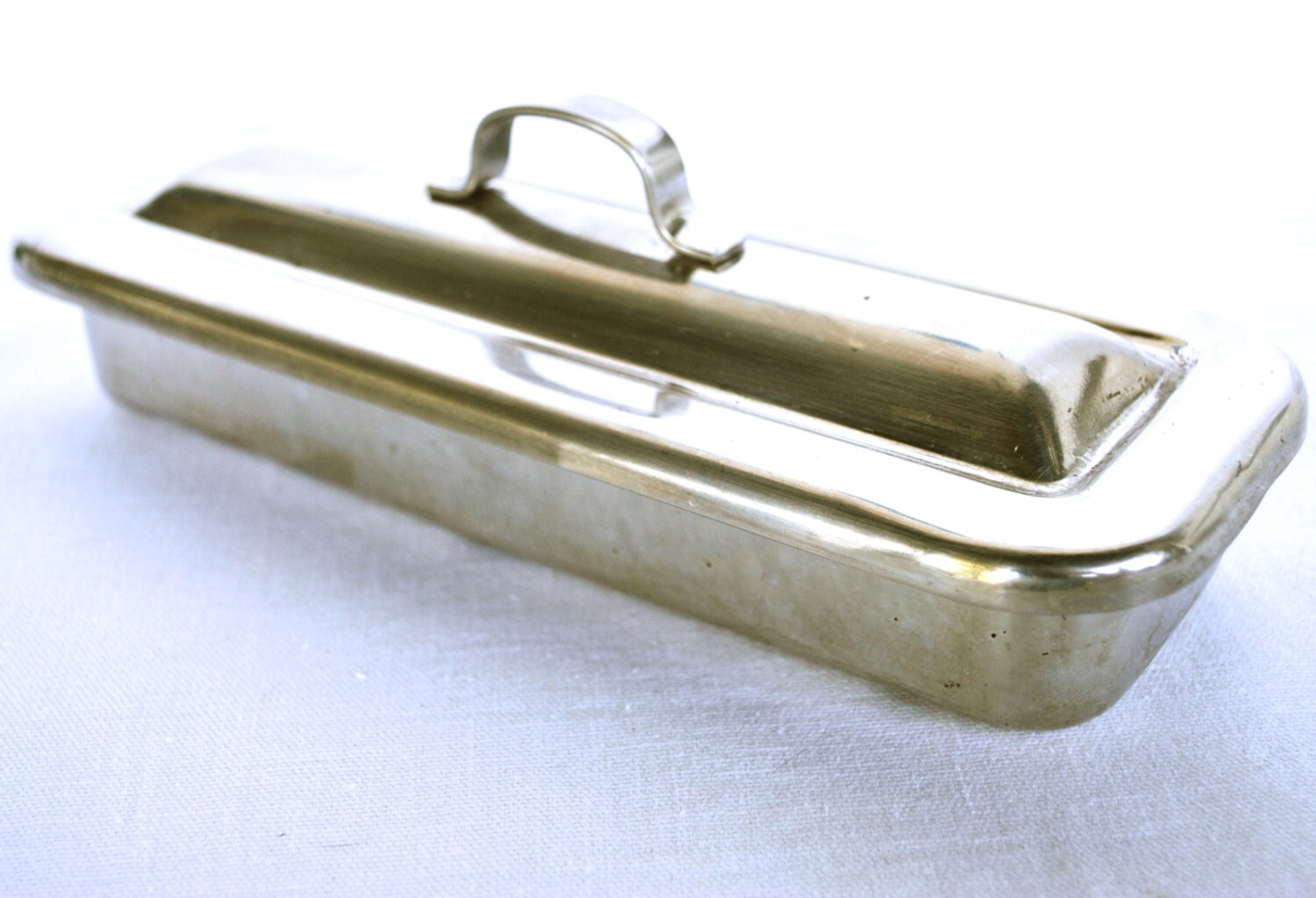 Vintage Medical Metal Sterilizing Tray With Lid