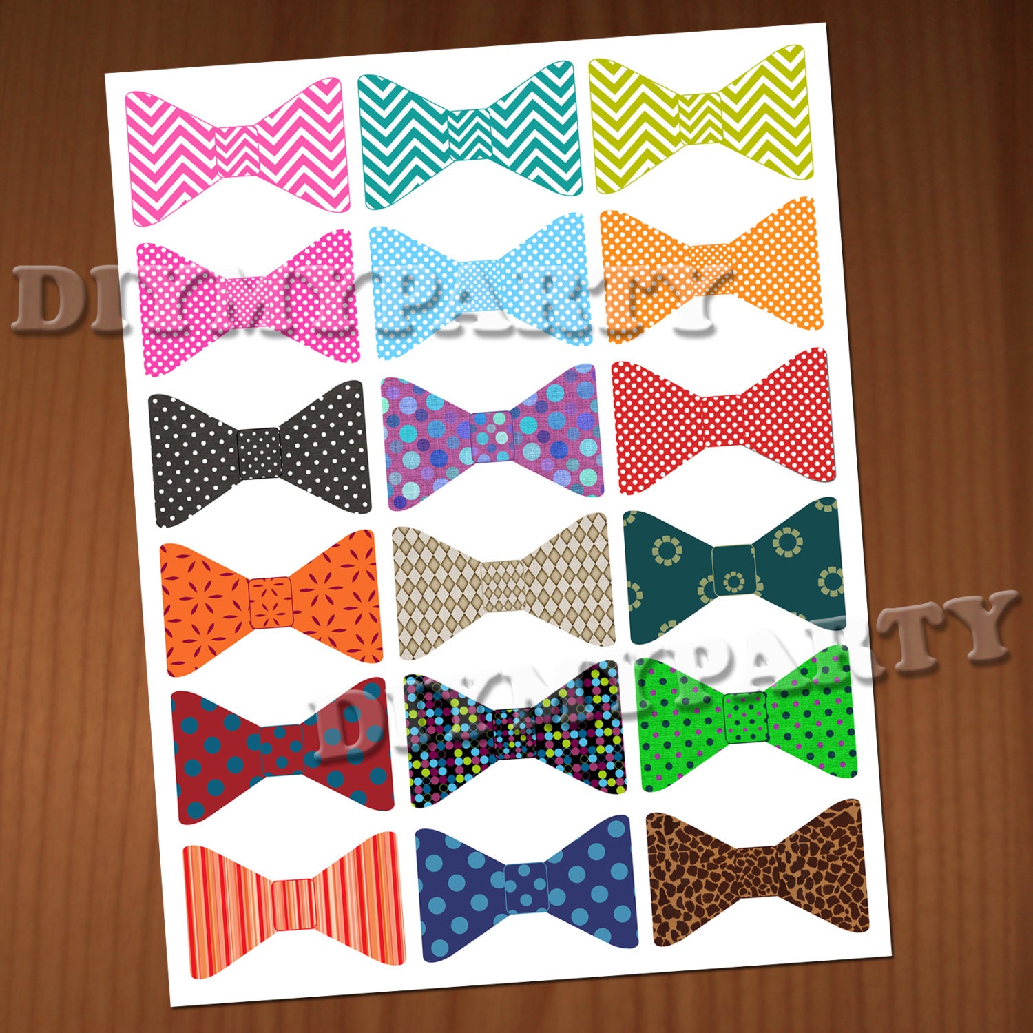 Printable Bow Ties Printable Birthday party decor birthday