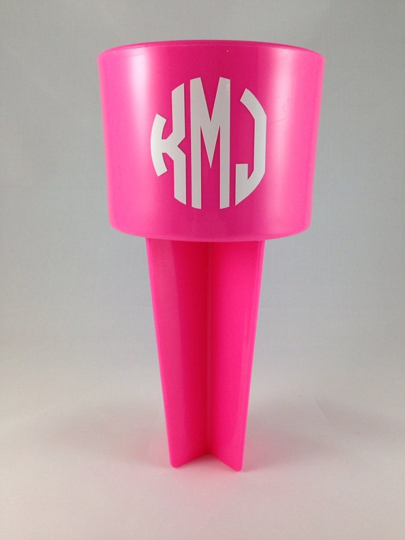 Sand Spiker circle monogram cup holder drink by BellaCuttery