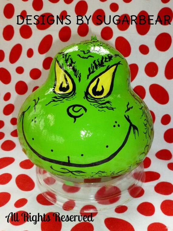 The GRINCH Hand Painted GRINCHMAS DECORATION Table Centerpiece