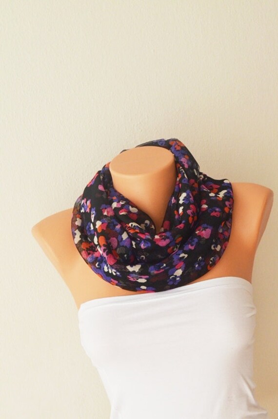 Flowering Infinity Scarf Shawl Circle Scarf Loop Scarf