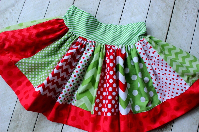 Christmas skirt for girls. Baby toddler girl Christmas outfit.