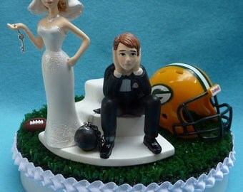 Wedding Cake Topper Green Bay Packers GB Football Themed Ball