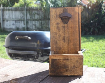 Beer Bottle Opener and Cap Catcher RUSTIC