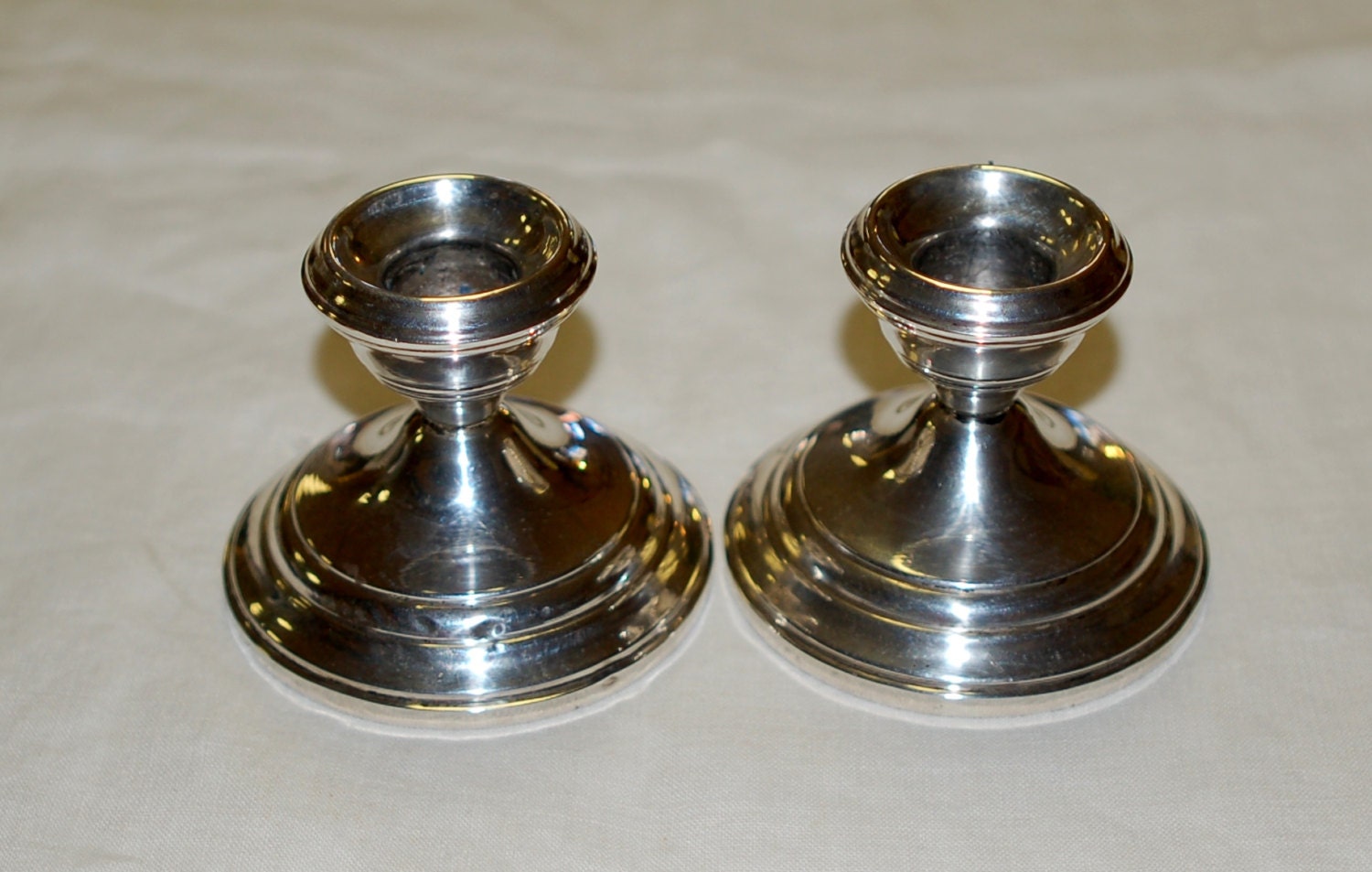 Antique Sterling Silver Candlesticks for by WashingBabyElephants