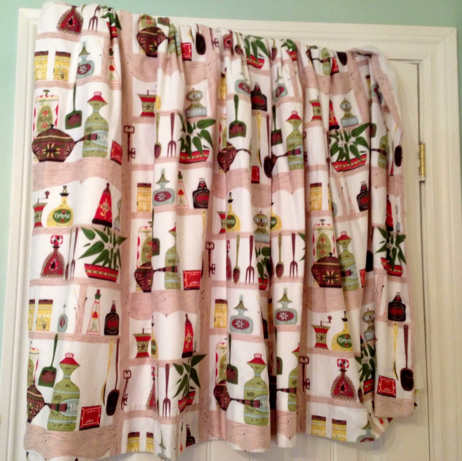 Vintage 1950s Eames Era Cool Retro Cafe Kitchen Curtains