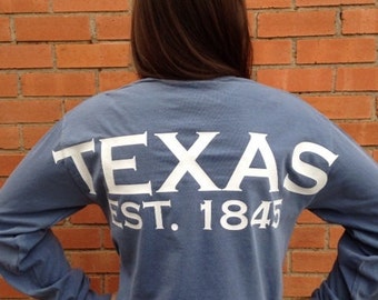 Texas spirit long sleeve t-shirt, Texas shirt, Lone Star State tee t-shirt, all 50 states, custom state shirt