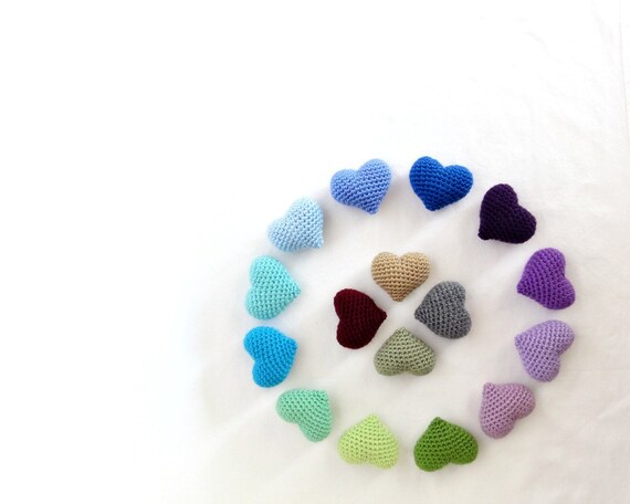 Crochet heart handmade amigurumi crocheted ornament heart in