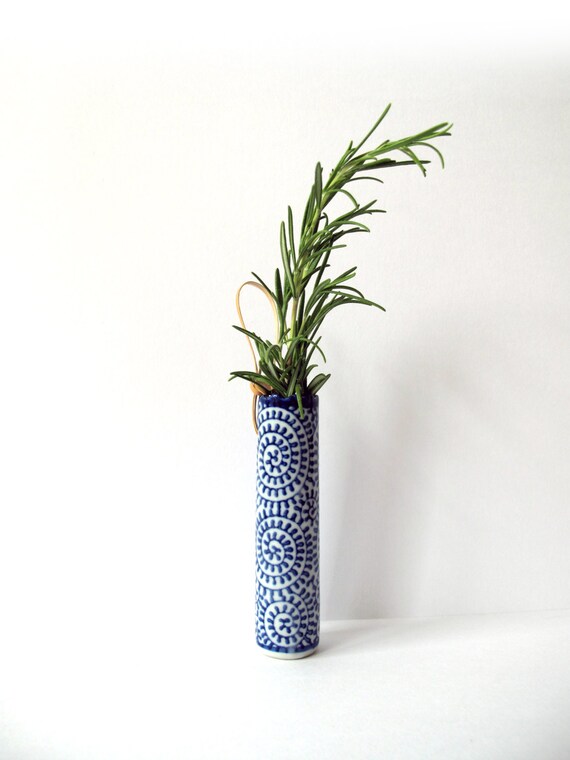 Wall Hanging Vases Japanese white and blue ceramic vases