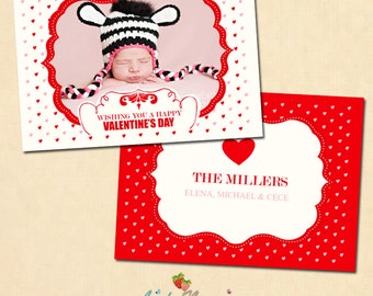 INSTANT DOWNLOAD Valentine's day card template - CA225