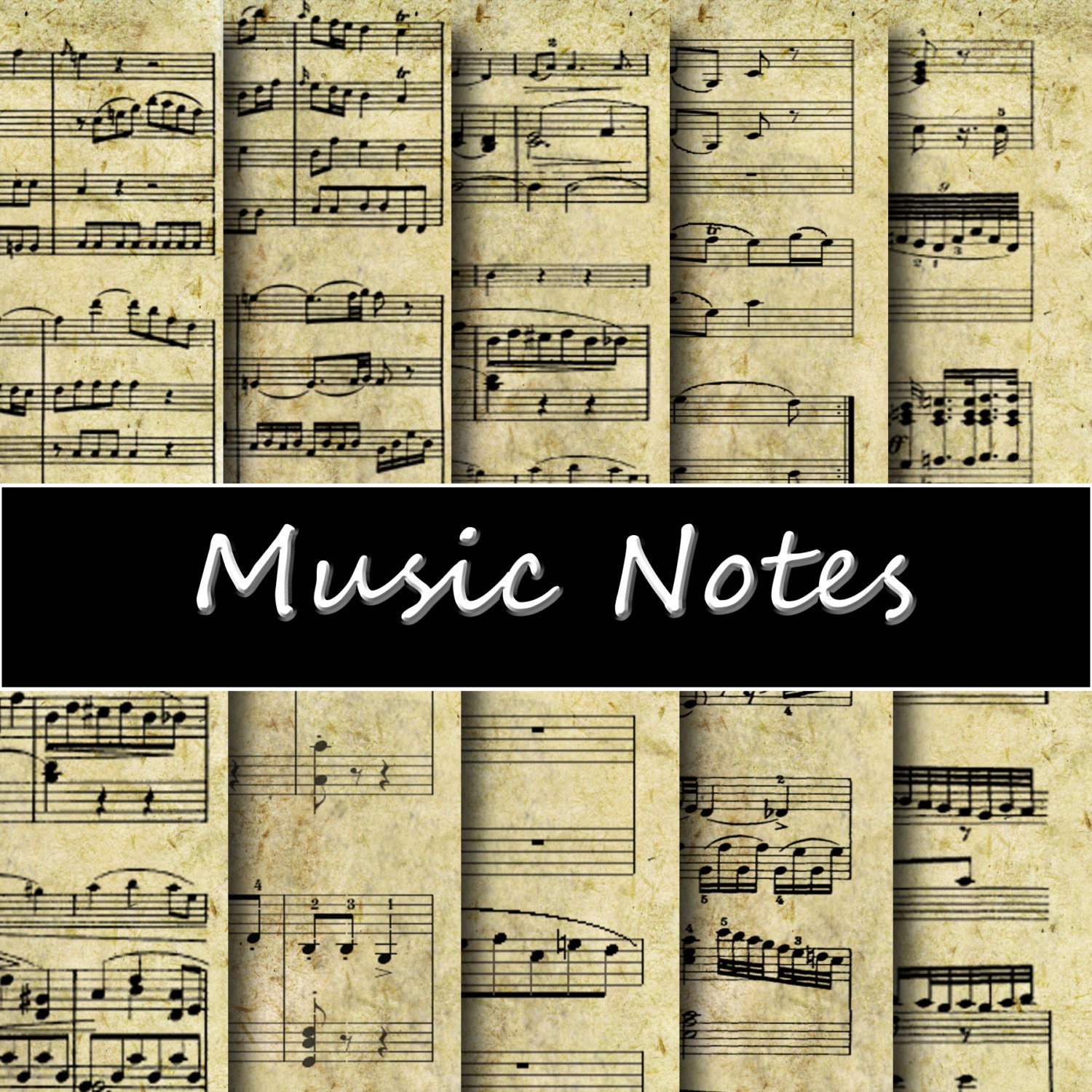 Vintage Sheet Music Digital Paper Pack Instant download