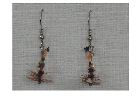 Royal Coachman Fly Fishing Dangle Earrings