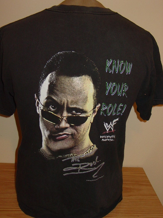 the rock wwf shirts