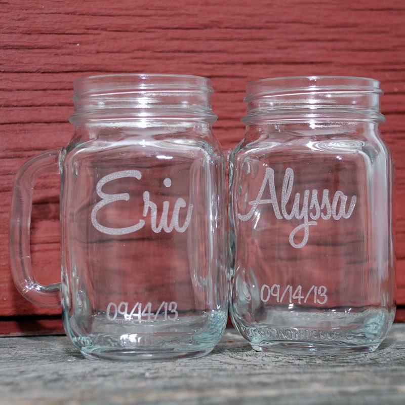 14 Mason Jar Mugs Personalized Wedding by MemoriesMadeCustom
