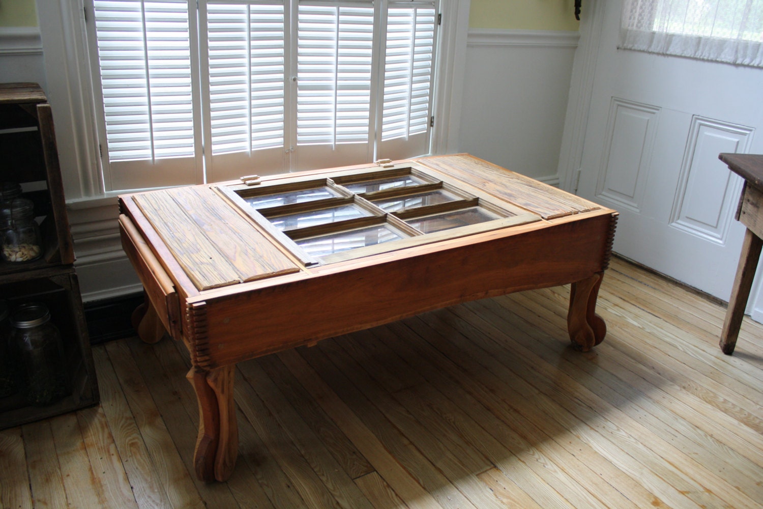 Reclaimed Wood Coffee Table by HoneyBadgerWoodworks on Etsy