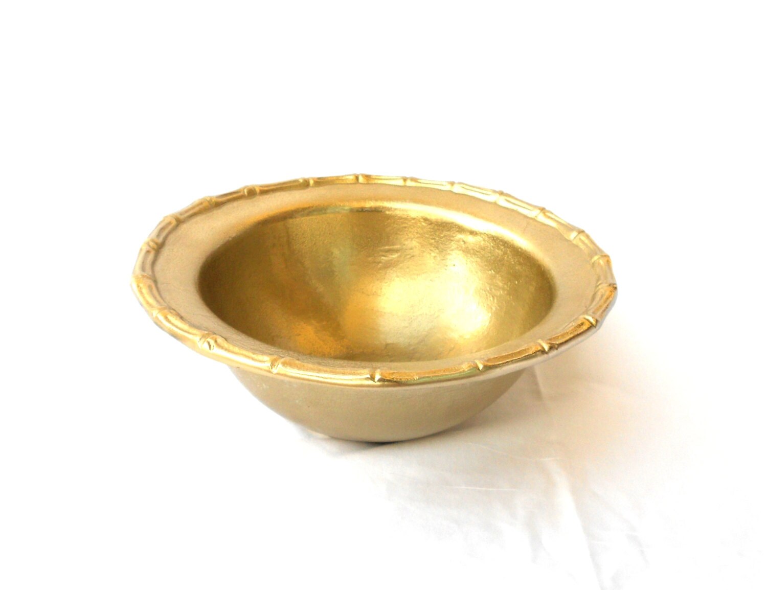 9 x 5 H Decorative Bowl Gold Bowl Metal Bowl by GoldLeafGirl