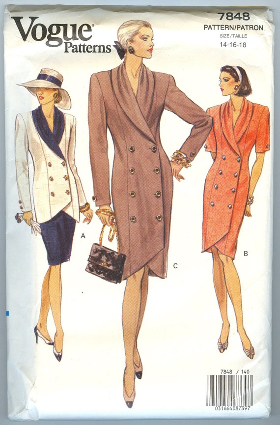 Vogue Suit Pattern 1980's Sewing Pattern Double by TheYesterYears