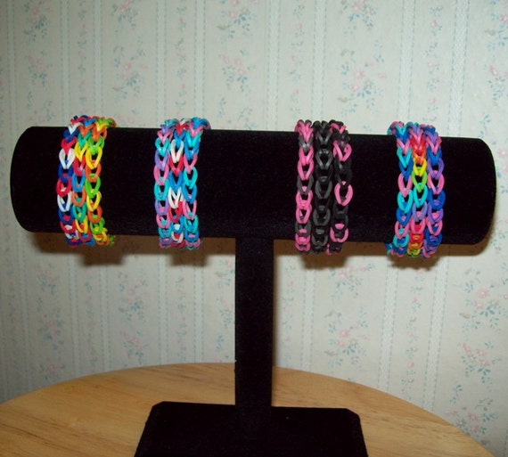 Items similar to Rainbow Loom Rubber Band Bracelets, 3 Multi-Color